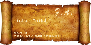 Fister Anikó névjegykártya