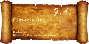 Fister Anikó névjegykártya